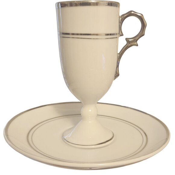 espresso cup and saucer, coffee cup, empire espresso cup, cottage kitchen - Picture 3 of 11